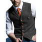 👔Vestă cu rever din tweed în carouri pentru bărbați