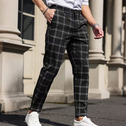 🔥Pantaloni slim fit cu carouri pentru bărbați👖