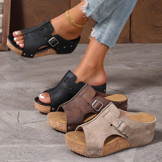 ✨【EU36-43】🔥Sandale cu platformă și vârf decupat pentru femei👡