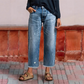 💝Reducere de 40%👖Blugi retro pentru femei, croiți drept, cu talie joasă
