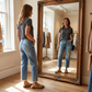 💝Reducere de 40%👖Blugi retro pentru femei, croiți drept, cu talie joasă