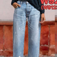 💝Reducere de 40%👖Blugi retro pentru femei, croiți drept, cu talie joasă