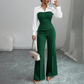 ⏳ Oferta limitată!💖Set elegant pentru femei, format din bluză cu decolteu în V și pantaloni largi, cu dungi