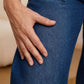 👖Blugi din denim cu talie elastică și picior larg pentru femei