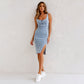 ⏳ Oferta limitată!👗Rochie denim cu decolteu ascuțit!