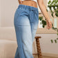 👖Blugi din denim cu talie elastică și picior larg pentru femei