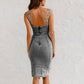 ⏳ Oferta limitată!👗Rochie denim cu decolteu ascuțit!