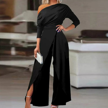 Salopetă elegantă cu un umăr pentru femei