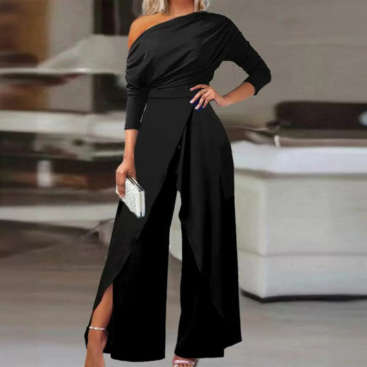 Salopetă elegantă cu un umăr pentru femei