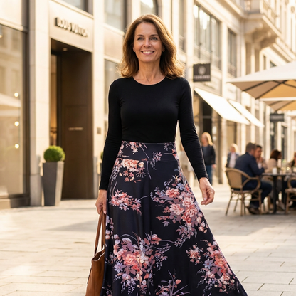 Rochie cu mâneci lungi și imprimeu floral pentru femei