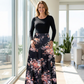 Rochie cu mâneci lungi și imprimeu floral pentru femei