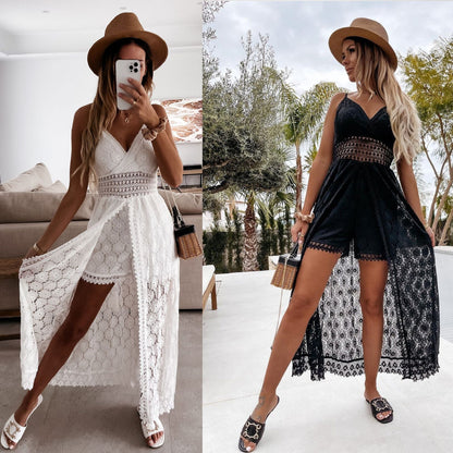 🎁Noutate cu 50% reducere💥Salopetă pentru femei cu bretele subțiri – Salopetă lejeră de timp liber cu decupaje✨