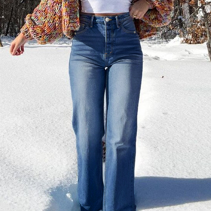 👖Blugi pentru femei cu talie înaltă și picior drept elastic
