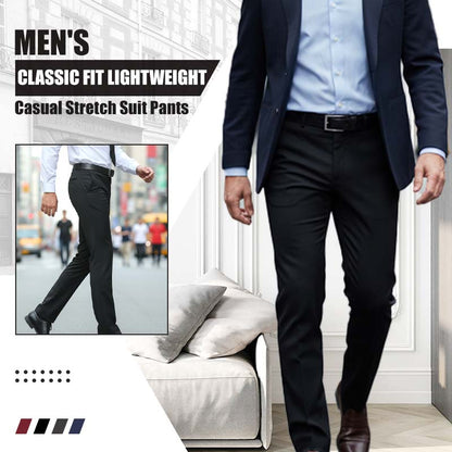 Pantaloni clasici, ușori, elastici, pentru bărbați, potriviți pentru ținute casual