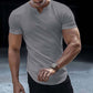 👕 REDUCERE DE 40% TIMP LIMITAT! 💪 Tricou sport casual pentru bărbați, cu guler în V, uni – Potrivit slim, elastic premium, stil modern ✨
