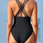 🩱Costum de baie întreg, sexy, cu bretele și decolteu în spate, pentru femei