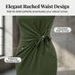 Rochie mini mulată, casual, cu guler rotund și drapaje