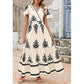 👗Rochie Maxi Boho cu Decolteu în V, Casual pentru Femei