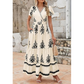 👗Rochie Maxi Boho cu Decolteu în V, Casual pentru Femei