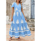 👗Rochie Maxi Boho cu Decolteu în V, Casual pentru Femei