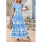 👗Rochie Maxi Boho cu Decolteu în V, Casual pentru Femei