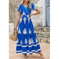👗Rochie Maxi Boho cu Decolteu în V, Casual pentru Femei