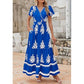 👗Rochie Maxi Boho cu Decolteu în V, Casual pentru Femei