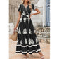 👗Rochie Maxi Boho cu Decolteu în V, Casual pentru Femei