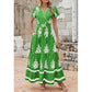 👗Rochie Maxi Boho cu Decolteu în V, Casual pentru Femei