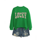 Hanorac cu imprimeu Lucky Shamrock pentru femei