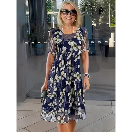 Rochie din șifon cu imprimeu floral