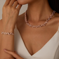 💎 Set colier și brățară cu zale în formă de frunză, cu strasuri, reglabile – Strălucitor, elegant și versatil✨💝