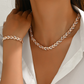 💎 Set colier și brățară cu zale în formă de frunză, cu strasuri, reglabile – Strălucitor, elegant și versatil✨💝
