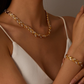 💎 Set colier și brățară cu zale în formă de frunză, cu strasuri, reglabile – Strălucitor, elegant și versatil✨💝