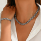 💎 Set colier și brățară cu zale în formă de frunză, cu strasuri, reglabile – Strălucitor, elegant și versatil✨💝