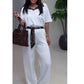 Set din două piese pentru femei: bluză și pantaloni casual