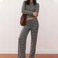 💖Set pentru femei compus din un pulover din tricot cu dungi și pantaloni lungi