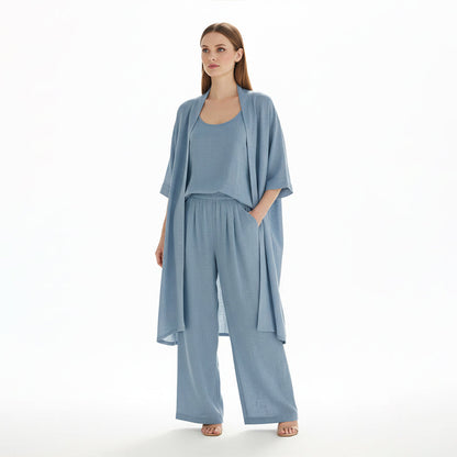Set elegant de 3 piese pentru acasă, cu croială lejeră, pentru femei