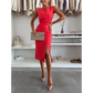 Rochie elegantă fără mâneci, cu fante