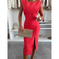 Rochie elegantă fără mâneci, cu fante