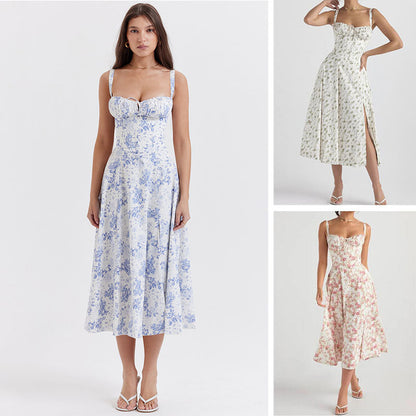 💐2026 Produse noi👗Rochie midi cu curea spaghetti