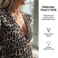 🐆👗Rochie pentru femei cu decolteu în V și mâneci fluturate, cu imprimeu☀️