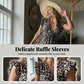 🐆👗Rochie pentru femei cu decolteu în V și mâneci fluturate, cu imprimeu☀️
