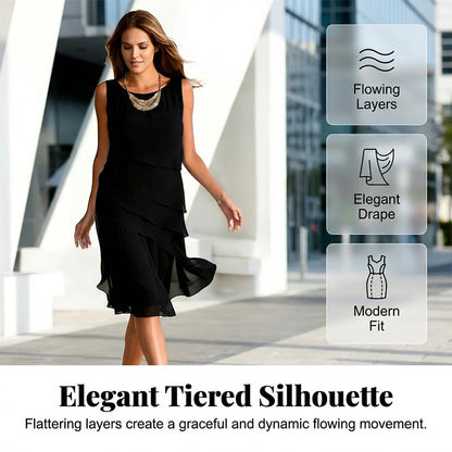 👗Noutate💟Rochie elegantă fără mâneci, cu straturi, pentru femei