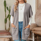 Jachetă lungă pentru femei, în culori uni, cu deschidere în față și buzunare