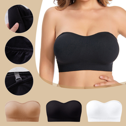 Sutien bandeau fără sutien pentru femei, cu bretele detașabile