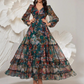 🔥Livrare gratuită!🌹Romantic V-Neck Lantern Sleeve Floral Dress
