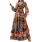 🔥Livrare gratuită!🌹Romantic V-Neck Lantern Sleeve Floral Dress