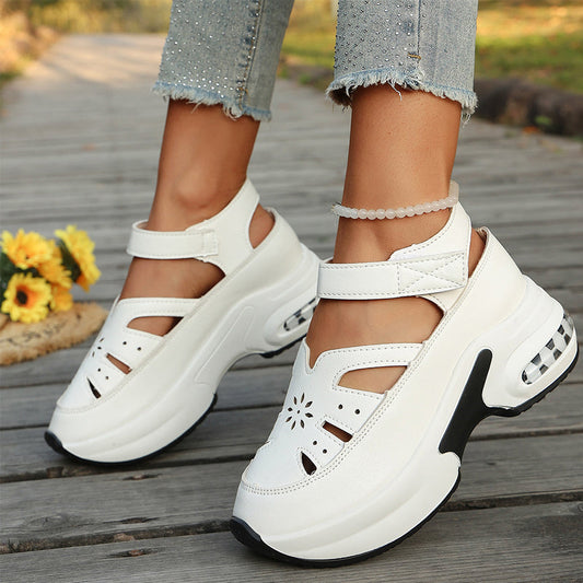 Sandale cu platformă și toc înalt, decupate, pentru femei