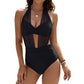 🩱Costum de baie cu decolteu halter pentru femei, cu efect de modelare a taliei